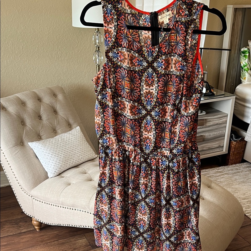 Maison Jules Floral Mosaic Mini Dress - Red and Blue